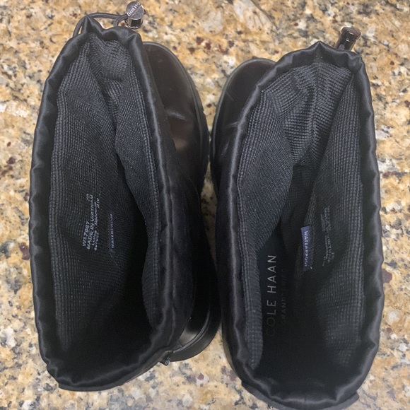 Cole Haan Grandseries Waterproof Black Satin Snow Boots - Picture 6 of 9